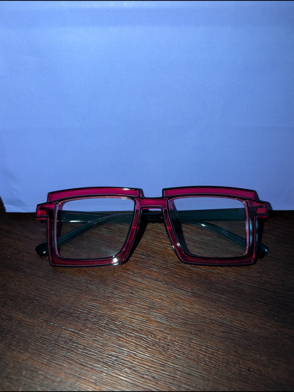 Bold Square Pink Translucent Glasses